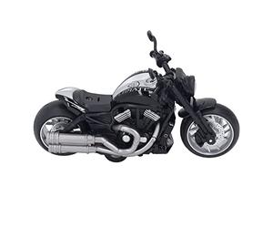 Modèle de Jouet de Moto Rétro à Tirer, avec Façade éclairée, pour Fêtes d'enfants et Objets de Collection, fabriqué en Alliage et en Plastique (Noir Classique)