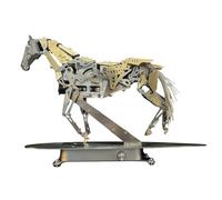 Modèle de kit dynamique 3D de cheval mécanique en métal avec plus de 300 pièces, équipé de mécanismes d'engrenage précis, pour la présentation comme installation artistique (version kit de