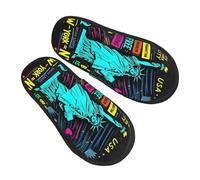 Modèle De La Ville De New York Pantoufles Moelleuses Hiver Pantoufle Automne Slippers Pour Intérieur Femme Chambre M