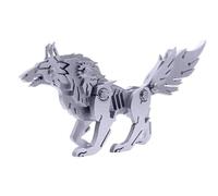 Modèle de loup 3D - Kits de modèles en métal de loup sauvage, puzzles 3D interactifs, décoration d'intérieur, artisanat d'art, puzzle réaliste, modèle animal mécanique pour adultes, ensemble de loisir