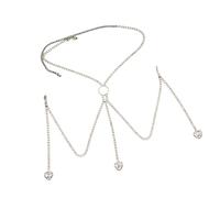 Modèle De M La Charte Coeur Charme Carrosserie Argent/Ton Doré Soutien-gorge Accessoire Bijoux Bijoux Féminin Léger Du Corps
