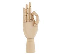 Modèle de main articulée en bois, fausse main de mannequin articulée réglable pour femme, pour dessin d'artiste, croquis, échelle d'ombre, fourniture d'art de référence (10 pouces main droite)