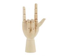 Modèle de main articulée en bois, fausse main de mannequin articulée réglable pour femme, pour dessin d'artiste, croquis, échelle d'ombre, fourniture d'art de référence (7 pouces main droite)