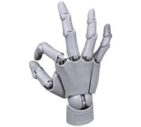 Modèle de main articulée flexible avec joint et base mobiles, modèle en PVC convivial pour le dessin, la peinture, l'esquisse, gris pour dessiner un mannequin