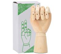 Modèle de main en bois, figurine de main d’artiste flexible pour le croquis, main en bois massif articulée et poseable, main gauche pour enfants, idéale comme référence de dessin