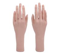 Modèle de main féminine en silicone, main de mannequin pliable et réutilisable pour la pratique de l’art des ongles, main d’exposition douce et réaliste avec des lignes réalistes p