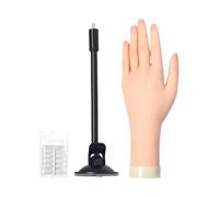 Modèle de Main pour Ongles,Main pour Faux Ongles - Réaliste Articulée En Silicone Avec Ventouse Collante Pour Débutantes Adolescentes Préparation Compétition Pose Ongles
