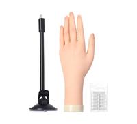 Modèle de main pour ongles - Pratique des ongles à la main - En silicone souple et réaliste - Avec ventouse adhésive Jelly - Pour adolescentes et débutants - En acrylique - Préparation de concours