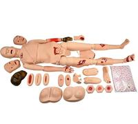 Modèle de mannequin de soins aux patients traumatologiques - Simulateur de soins des plaies grandeur nature pour entraînement médical infirmier, construction en PVC avec modules de plaie