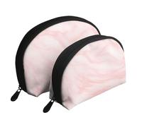 Modèle De Marbre Marbre Blanc Et Rose, Trousse de Maquillage Coquille Femme Petit Porte-Monnaie Trousse de Toilette Trousse à cosmétiques 2 pièces
