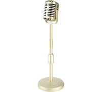 Modèle de microphone vintage,Support de microphone avec faux microphone,Simulation de microphone à l'ancienne,Simulation de microphone et support,Modèle de microphone rétro,Accessoires de photographie
