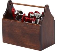 Modèle de mini boîte à outils en bois, exquis 4.5 * 2,3 4 cm Décorative Doll House Toolbox, ornement non toxique pour