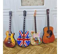 Modèle de mini-guitare, décoration d'instrument de musique miniature, accessoire de petite maison, cadeau de collection et de passe-temps A,B,C,D,A+B+C+Dbois