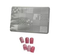 Modèle de modèle d ' ongles multifonctionnel avec conception de grilles de dentelle complexes, adapté à la qualité d ' un salon de manucure à domicile, outil de modèle de grilles de dentelle