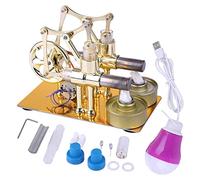 Modèle de moteur à double cylindre en métal - Combustion externe - Chauffage - Vapeur - Physique - Équipement d'expérimentation scientifique
