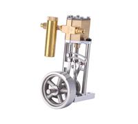 Modèle de moteur à vapeur V1313 - Mini moteur monocylindre vertical fonctionnel avec mécanisme de recul - Kit de travail mécanique expérimental pour adultes (version finie)