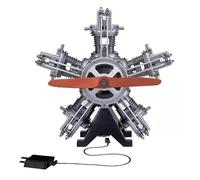Modèle de moteur d'avion, modèle de simulation de moteur, kit de modèle de moteur radial 5 cylindres en métal, 250 pièces + assemblage à faire soi-même, pour les amateurs de technologie, les