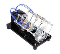 Modèle de Moteur électromagnétique à 4/8/12 bobines, Moteur en V avec éclairage LED, Maquette pour expériences de Physique de Pointe, Circuit de suralimentation intégré, Silencieux(4Coil)