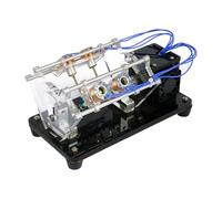Modèle de Moteur électromagnétique en V, Moteur à 4/8/12 bobines avec éclairage LED, Outil pédagogique 5 V, combinant Champs magnétique et électrique, pour l'enseignement des Sciences(4Coil)