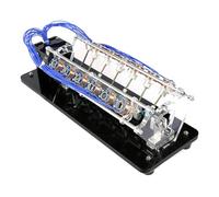 Modèle de Moteur électromagnétique en V, Moteur à 4/8/12 bobines avec éclairage LED, Outil pédagogique 5 V, combinant Champs magnétique et électrique, pour l'enseignement des Sciences(12Coil)