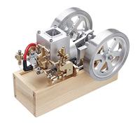 Modèle de moteur, kit de modèle horizontal en métal à combustion interne à essence refroidi à l'eau avec limiteur de vitesse de volant, moteur scientifique STEM créatif pour les amateurs de