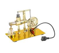 Modèle de moteur Stirling à air chaud avec lumière USB, moteur générateur d'électricité, moteur monocylindre en métal, décoration de bureau de Noël 2025 et cadeau pour adultes