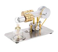 Modèle de moteur Stirling en laiton - Kit d'expérimentation scientifique du moteur Stirling - Équipement de laboratoire physique - Outil d'enseignement - Générateur de moteur Stirling - Jouets