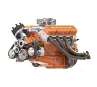 Modèle de moteur V8, 1:6 CISON petit bloc V8-OHV-44 PRO miniature refroidi à l'eau 4 temps à essence à combustion interne, moteur scientifique créatif STEM pour les amateurs de collectionneurs