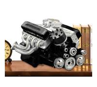 Modèle de moteur V8 - Modèle scientifique de moteur de voiture - Décoration de collection - Jouet éducatif STEM pour la formation en ingénierie