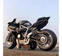 Modèle de Moto 1/12e pour Kawasaki pour Ninja H2R - Modèles Moulés sous Pression en Métal Collection De Miniatures Jouets Sonores Et Lumineux Modèle Moto Course Alliage(Nero)