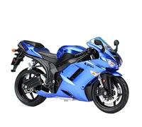 Modèle de moto Compatible Avec Kawasaki Ninja H2R ZX-6R ZX-10R Z900RS, 1:12 Modèle De Moto Classique En Alliage Moulé Sous Pression Cadeau Simulation Voiture Réplique(ZX-6R blue)