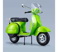 Modèle de Moto Modèle Réduit De Moto pour Vespa 125 en Alliage Moulé sous Pression À L'échelle 1:10 Simulation Sonore Et Lumineuse, Décoration Bureau pour Ordinateur(Green)