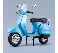 Modèle de Moto Simulation De Son Et Lumière, Décoration Bureau pour Ordinateur Modèle Moto pour Vespa 125 en Alliage Moulé sous Pression À L'échelle 1/10(Turquesa)
