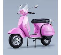 Modèle de Moto Simulation De Son Et Lumière, Décoration Bureau pour Ordinateur Modèle Moto pour Vespa 125 en Alliage Moulé sous Pression À L'échelle 1/10(Pink)