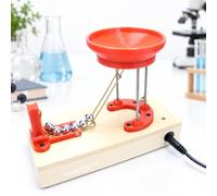 Modèle De Mouvement Perpétuel Électromagnétique avec 8 Petites Billes Et Socle en Bois, Modèle De Machine À Mouvement Perpétuel À Monter Soi-même, Socle en Bois Massif Et Composants
