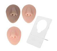Modèle de nez en silicone 3D simulé réaliste présentoir de pratique pour piercing acupuncture chirurgie plastique suture couleur de peau claire moyenne foncée 3 pièces