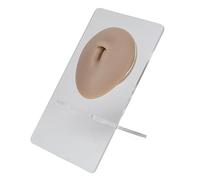 Modèle de nombril 3D en silicone pour la pratique du perçage, affichage du modèle de nombril humain élastique souple et réutilisable avec support pour l'entraînement au perçage (Peau foncée)