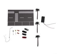 Modèle de parking à l'échelle 1/64 pour affichage de rue de ville avec éclairage LED, kit de construction de parking diorama, 30 cm x 19 cm (lumière blanche)