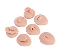 Modèle de Partie de Pratique de Piercing Corporel 6 Pièces en Silicone Souple Modèle de Partie du Corps, Oreille Oeil Nez Bouche Langue et Modèle de Simulation de Piercing au (Couleur de peau moyenne)