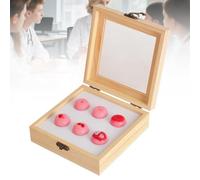 Modèle de pathologie cervicale 6 étapes, ensemble de comparaison des blessures du col de l'utérus avec boîte en bois, anatomie gynécologique pour l'éducation médicale et les patients