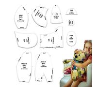 Modèle De Patrons De Memory Bear - Ensemble De Modèles De Découpe En Acrylique, 10 Règles De Motif, Kit De Modèles D'artisanat Facile À Suivre, Guide De Traçage Et De Du Tissu | Modèle