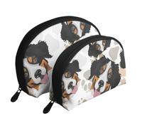 Modèle de Pattes de Chien Bouvier Bernois, Trousse de Maquillage Coquille Femme Petit Porte-Monnaie Trousse de Toilette Trousse à cosmétiques 2 pièces