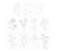 Modèle de peinture de fleurs, pochoirs de peinture de fleurs,Pochoirs à fleurs de 11 pièces pour la peinture sur bois | Pochoirs réutilisables Aides au dessin et à l'écriture d'artistes Motifs floraux
