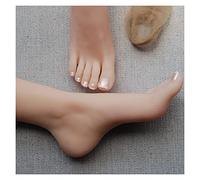 Modèle de pied Cloné for Art Silicone Femme Fabe ongle Mâle Mannequin Digital Dummy Tarsel Bochle Caoutchouc Chaussure Chaussette Bijoux(Wheat Toes No bone,Right foot)