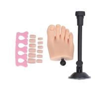 Modèle de pied de pratique de l'ongle en silicone avec support, simulation élevée pour l'entraînement aux ongles, ajustement flexible, matériau de silicone de qualité, comprend 12 (Right Foot)