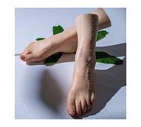 Modèle de Pied réaliste en Silicone Simulation Femelle Femme Modèle Real Moule Jambe Tir de tir d'affichage Props Peinture médicale Bas artificiels(Heatable Toes NoBone,Left Foot)