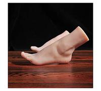 Modèle de pied Silicone LifeSize Femme Foot modèle Nail Caoutchouc PlasticsKetch Dessin Chaussures Sandal TPE Chaussure Chaussette Bijoux(Skin Hard bones,One pair of feet)