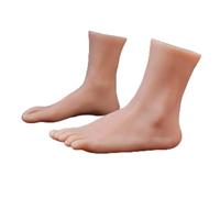 Modèle de pied silicone LifeSize Femme for dessin croquis Chaussures Sandal Display Art TPE Sketch Medicine Stage Clou Chaussure Chaussette Bijoux(Skin Toes No Bone,Left foot)