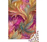 Modèle de Plume dorée Puzzle 1000 Pièces pour Adultes intéressant Puzzles 1000 Pièces Jeu Éducatif Cadeau 52x38cm/1000pcs