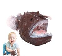 Modèle de poisson pêcheur - jouet de poisson miniature, modèle d'animal océanique | Poisson lourd de mer profonde, kit de modèle en métal avec lumière LED, sculpture de vie marine complexe, g